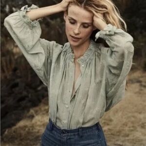 ❤️ DAY SALE! DÔEN Baltic Sweet Daisy Prairie Blouse! Size XS! EUC!